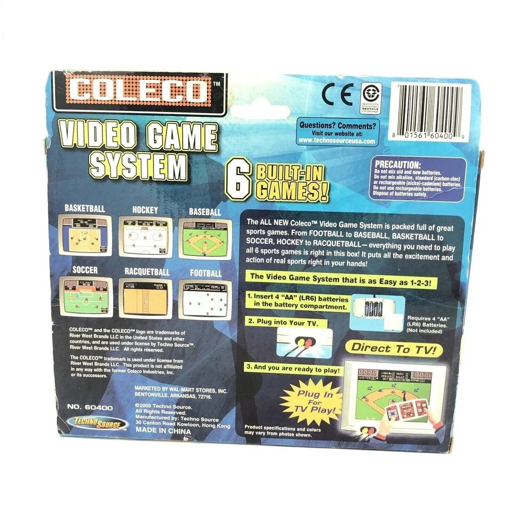Coleco Video TV System‎ Plug And Play Sports Basketball Football 6 Games Total